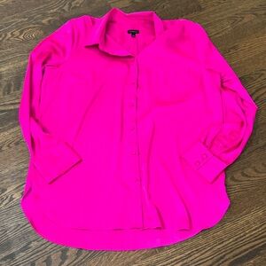 Talbots Vibrant Pink Button-Up Shirt